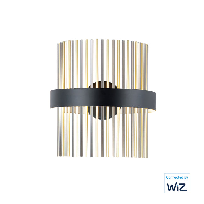 E34201-BKSNSBR - Chimes WiZ 15" Wall Sconce - Black / Satin Nickel / Satin Brass