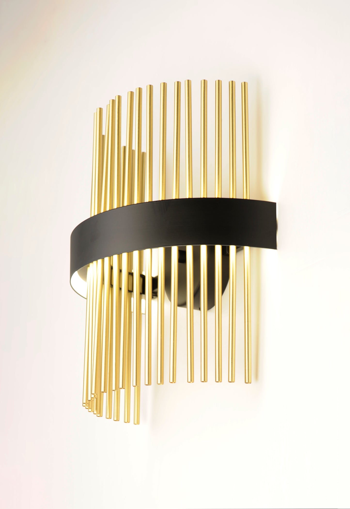 E34201-BKSBR - Chimes WiZ 15" Wall Sconce - Black / Satin Brass