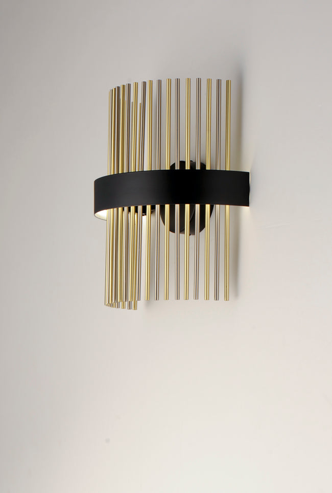 E34201-BKSNSBR - Chimes WiZ 15" Wall Sconce - Black / Satin Nickel / Satin Brass