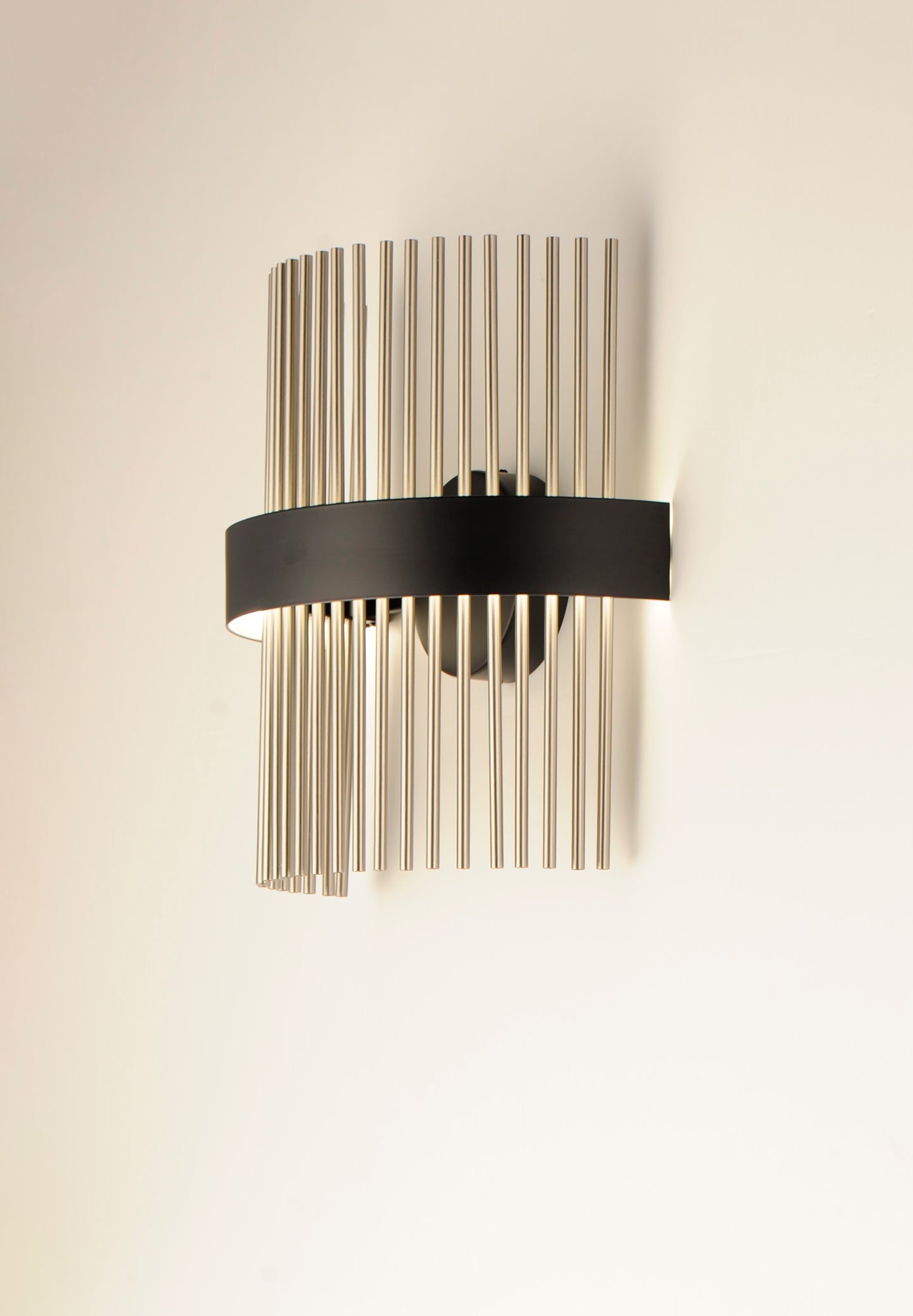 E34201-BKSN - Chimes WiZ 15" Wall Sconce - Black / Satin Nickel