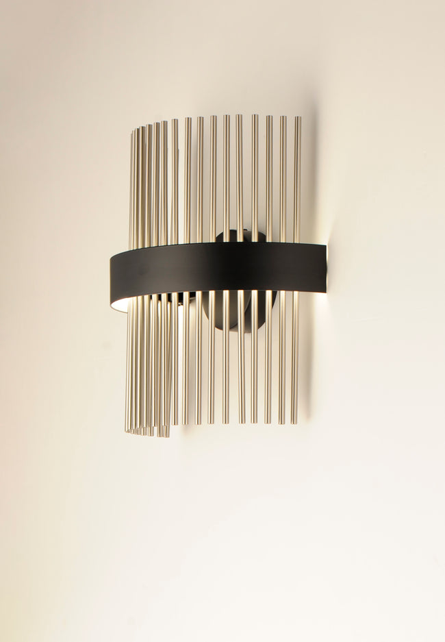 E34201-BKSN - Chimes WiZ 15" Wall Sconce - Black / Satin Nickel