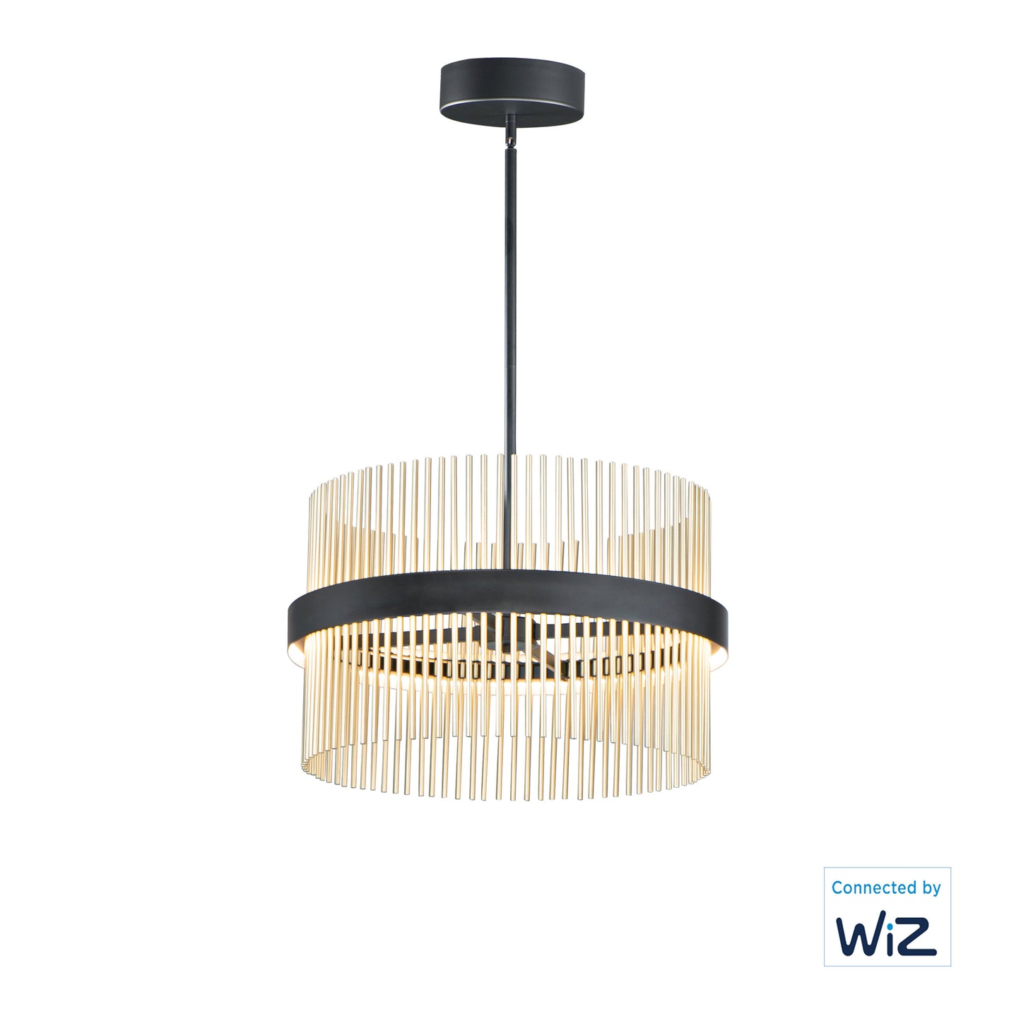 E34205-BKSBR - Chimes WiZ 24" Pendant - Black / Satin Brass