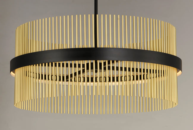 E34207-BKSBR - Chimes WiZ 34" Pendant - Black / Satin Brass