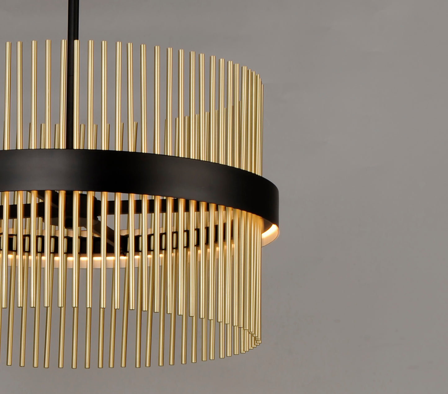 E34207-BKSBR - Chimes WiZ 34" Pendant - Black / Satin Brass