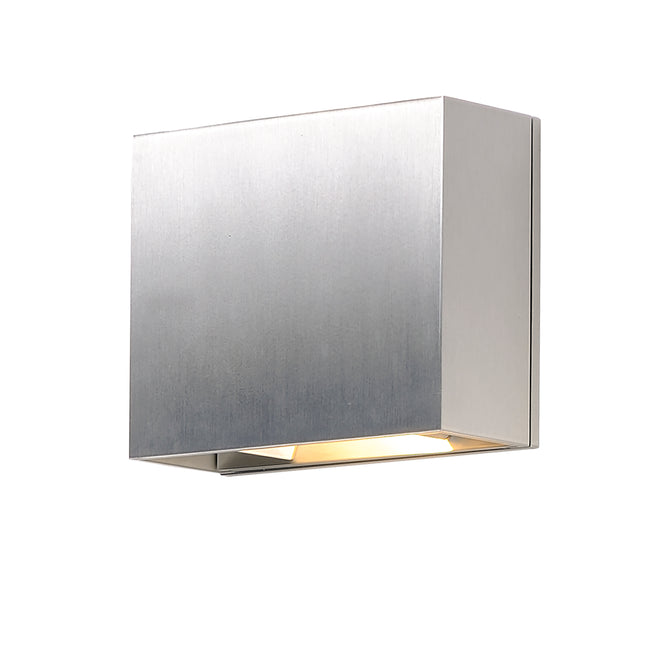 E41328-SA - Alumilux Cube 7" Outdoor Wall Sconce - Satin Aluminum