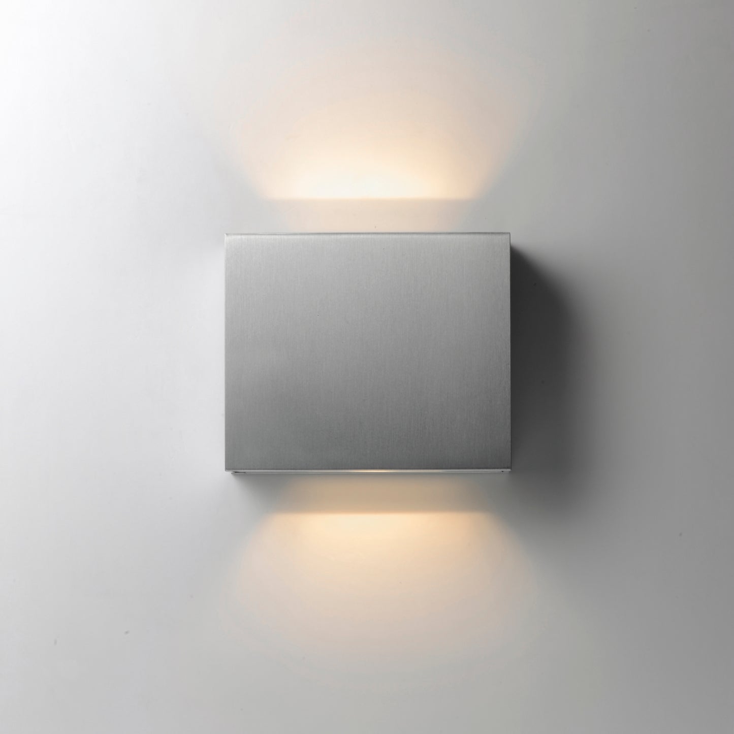 E41328-SA - Alumilux Cube 7" Outdoor Wall Sconce - Satin Aluminum