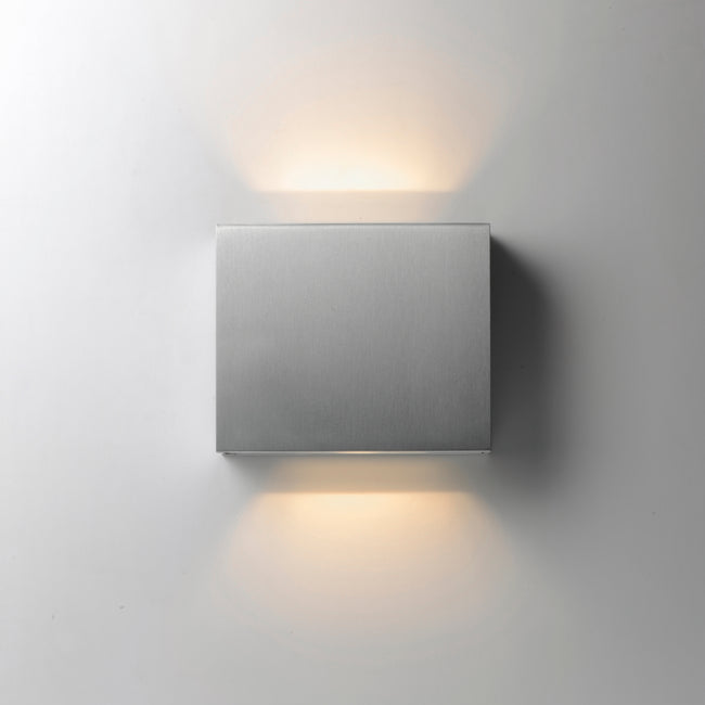 E41328-SA - Alumilux Cube 7" Outdoor Wall Sconce - Satin Aluminum