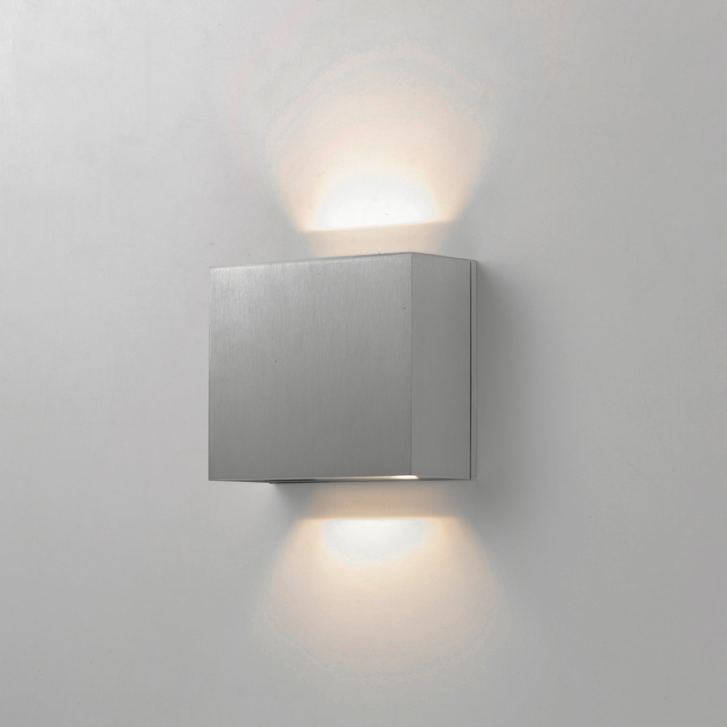 E41328-SA - Alumilux Cube 7" Outdoor Wall Sconce - Satin Aluminum