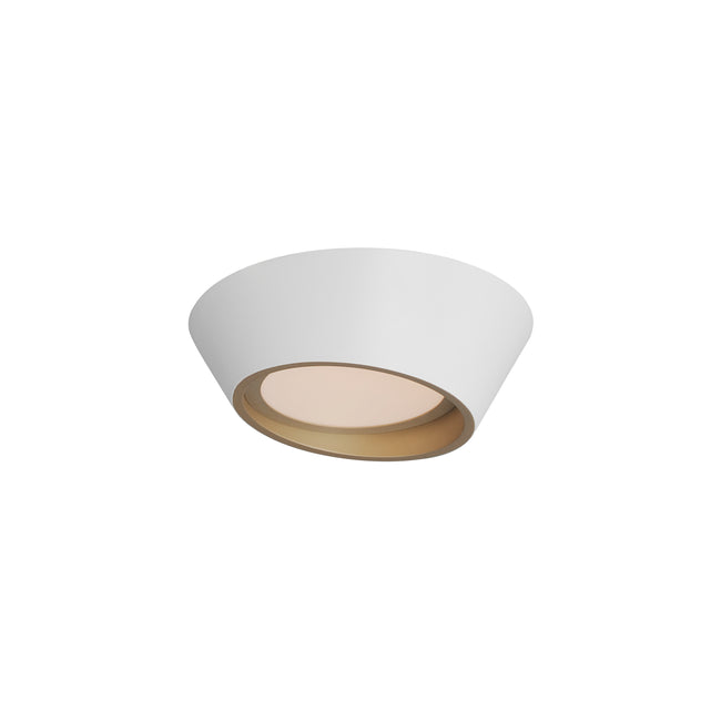 E51030-WTGLD - Slant 12" Flush Mount Ceiling Light - White/Gold