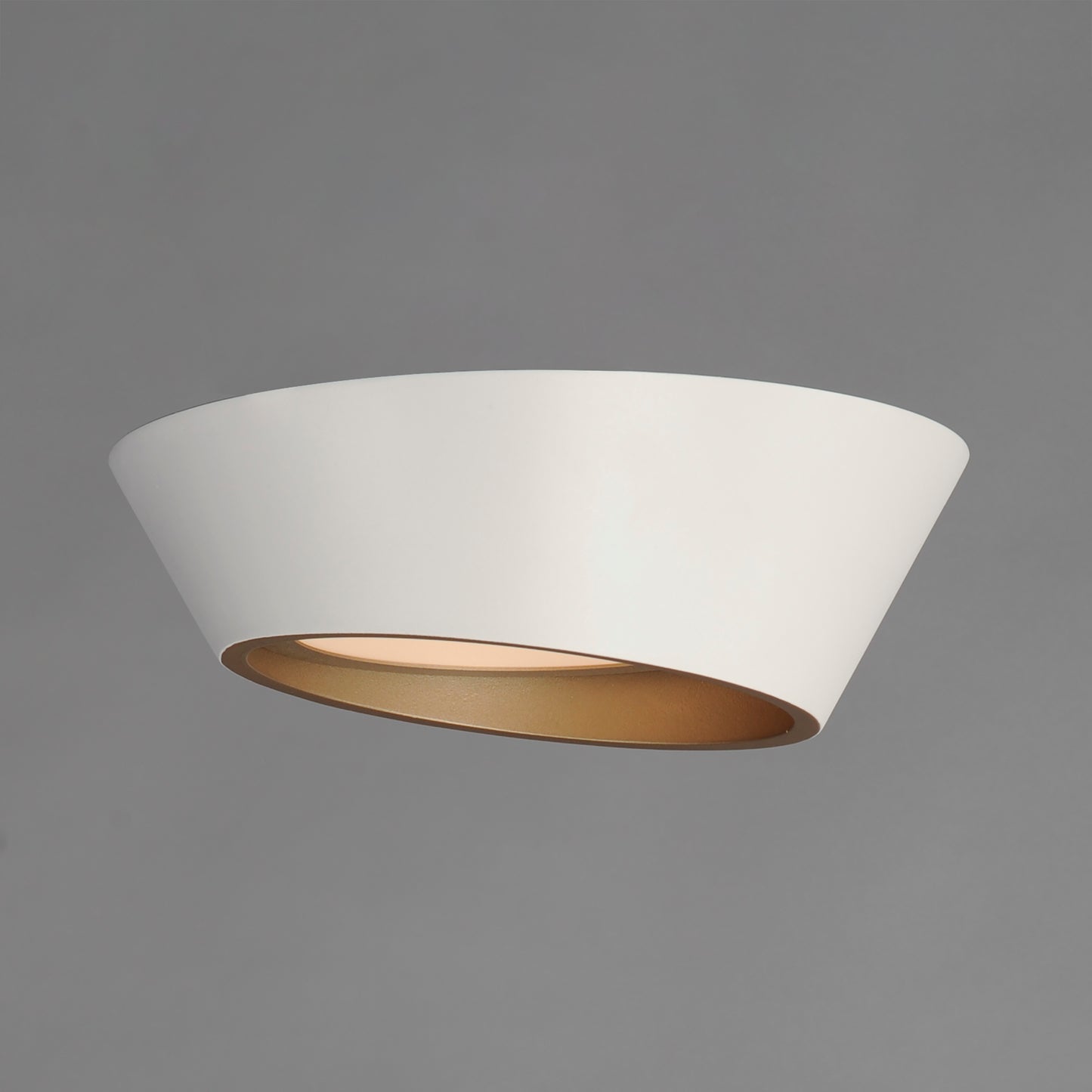 E51030-WTGLD - Slant 12" Flush Mount Ceiling Light - White/Gold
