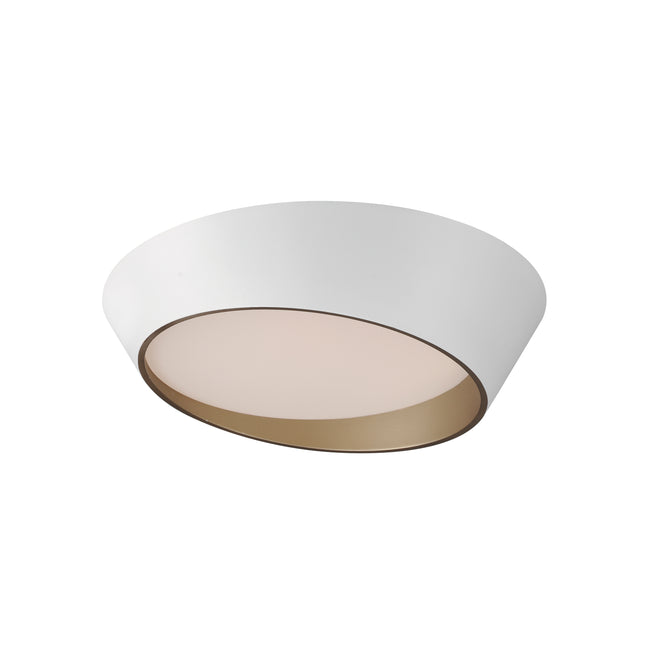 E51032-WTGLD - Slant 20" Flush Mount Ceiling Light - White/Gold