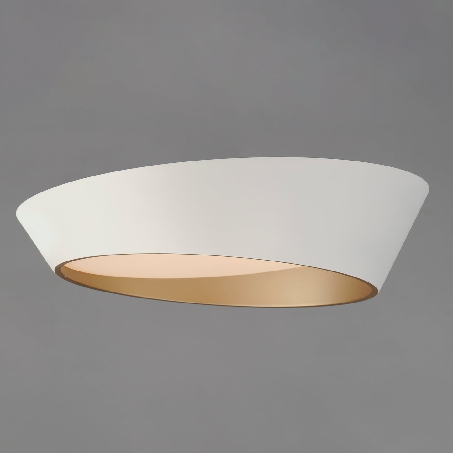 E51032-WTGLD - Slant 20" Flush Mount Ceiling Light - White/Gold