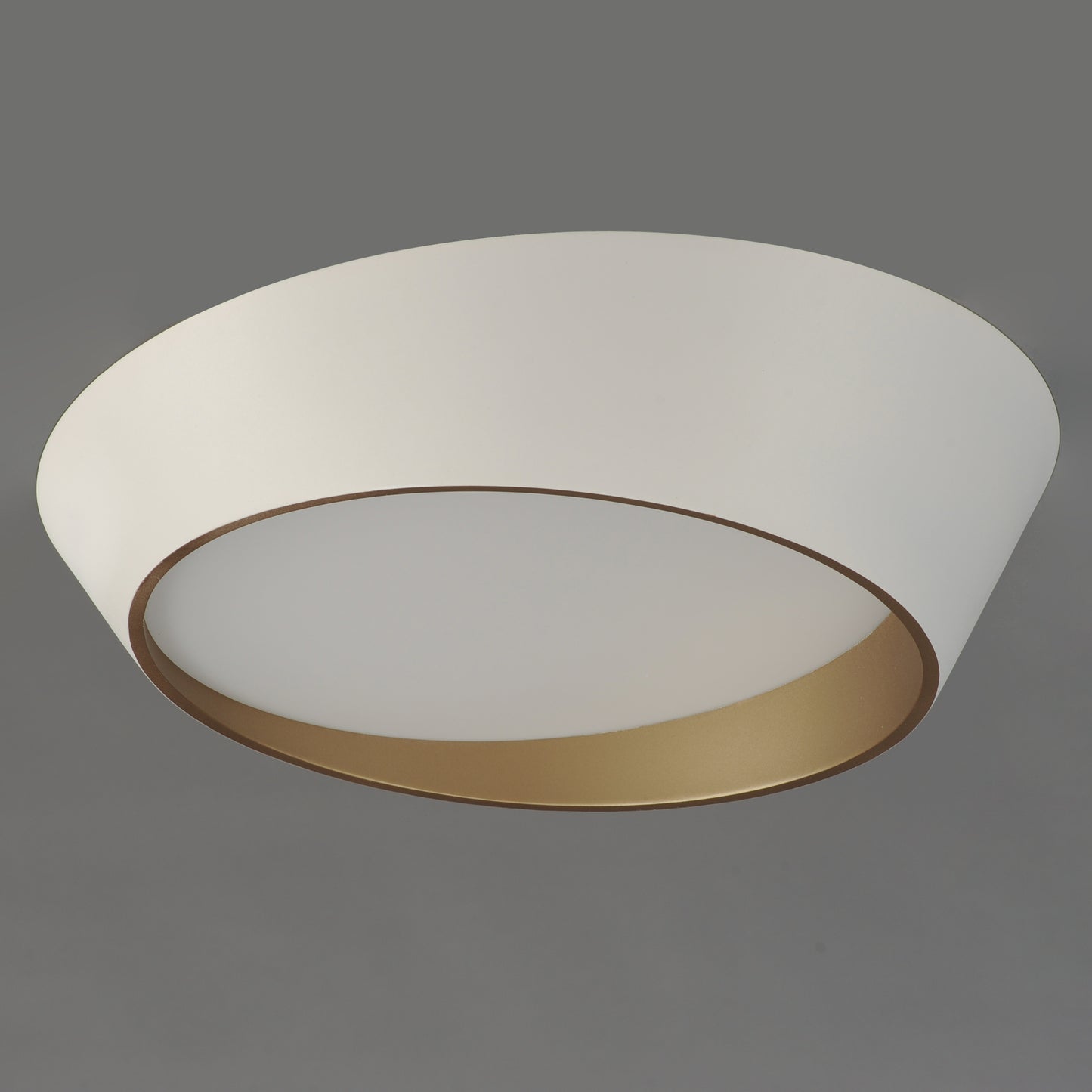 E51032-WTGLD - Slant 20" Flush Mount Ceiling Light - White/Gold