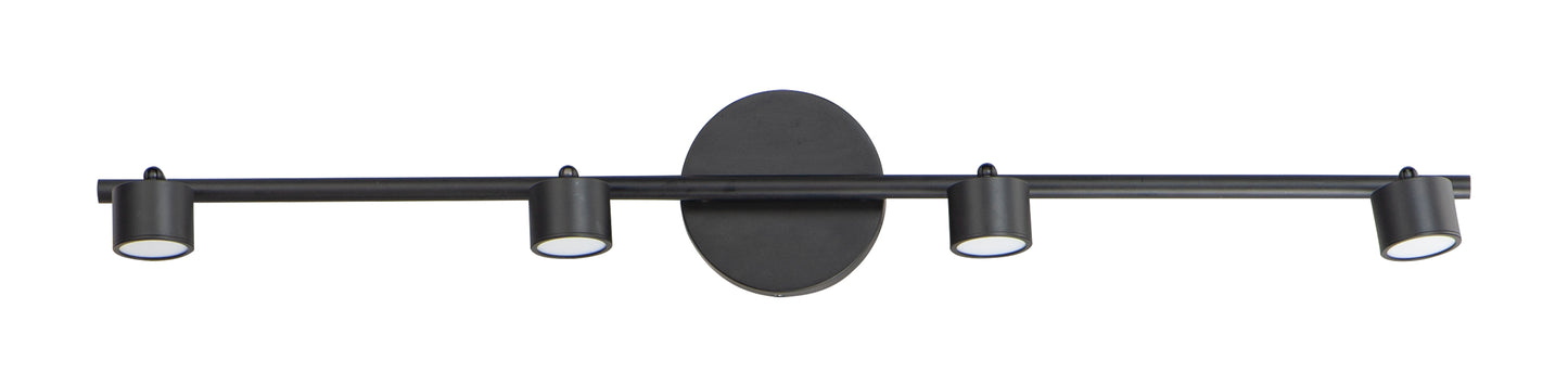 E52004-BK - 4 Light Taylor 5" Fixed Rail Ceiling / Wall Light - Black