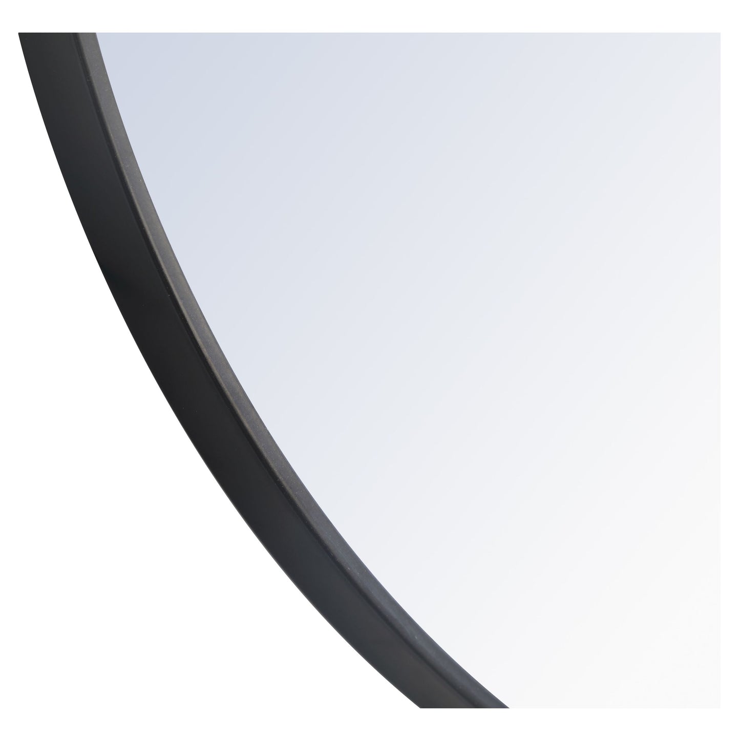 MR4037BK Eternity 32" x 32" Metal Framed Round Mirror in Black