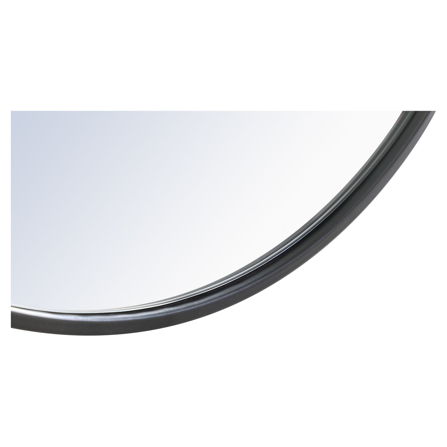 MR4037BK Eternity 32" x 32" Metal Framed Round Mirror in Black