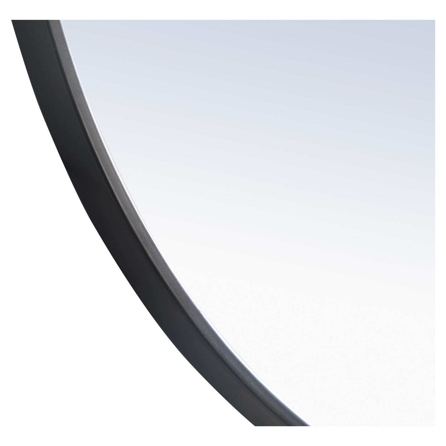 MR4061BK Rowan 36" x 36" Metal Framed Round Mirror with Decorative Hook in Black