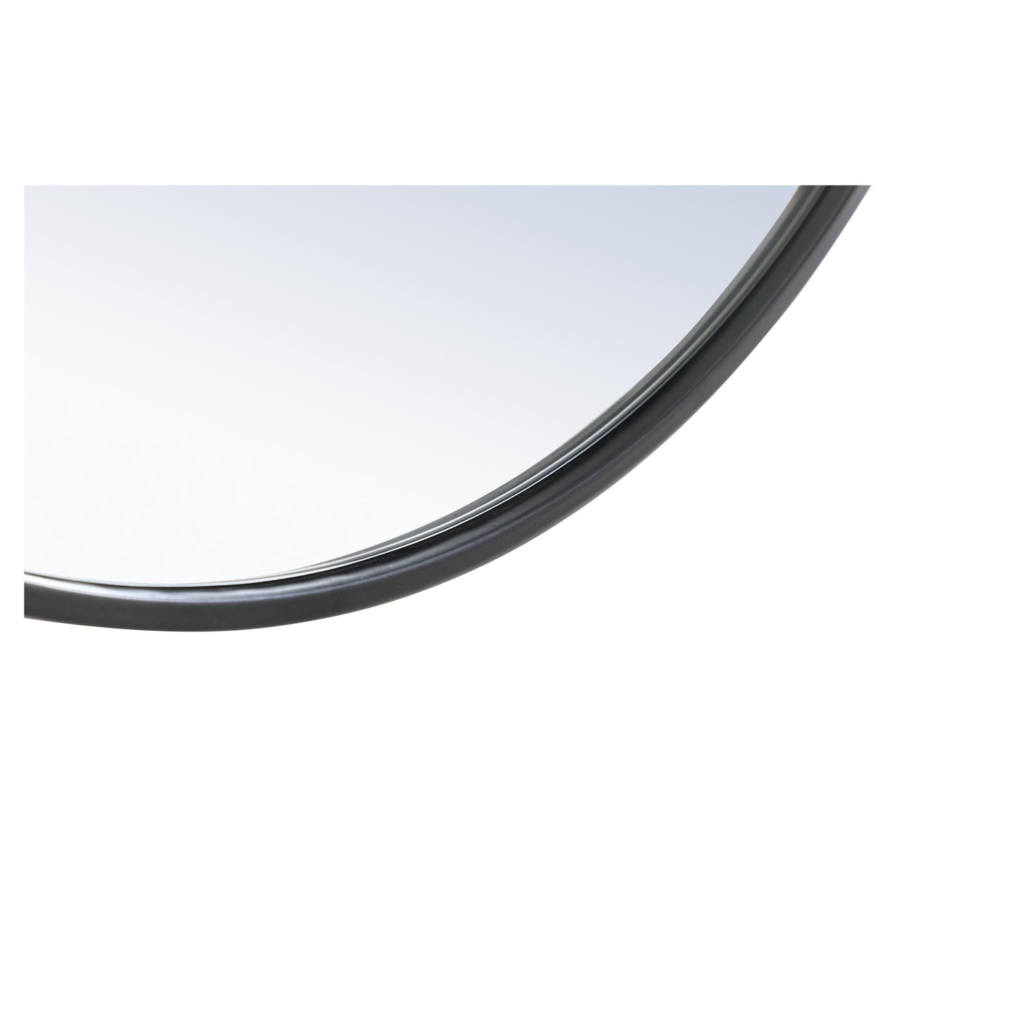 MR4061BK Rowan 36" x 36" Metal Framed Round Mirror with Decorative Hook in Black