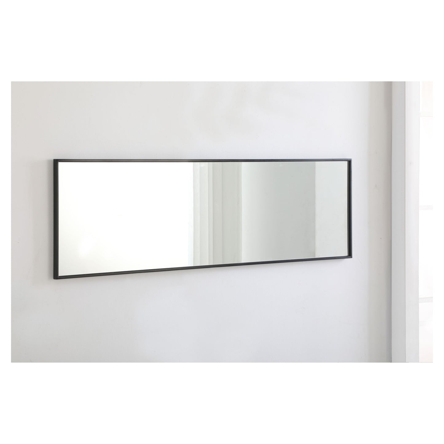 MR4081BK Monet 18" x 60" Metal Framed Rectangular Mirror in Black