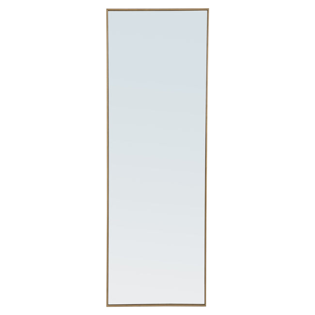 MR4082BR Monet 18" x 60" Metal Framed Rectangular Mirror in Brass