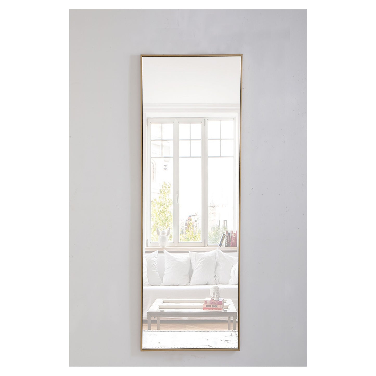 MR4082BR Monet 18" x 60" Metal Framed Rectangular Mirror in Brass