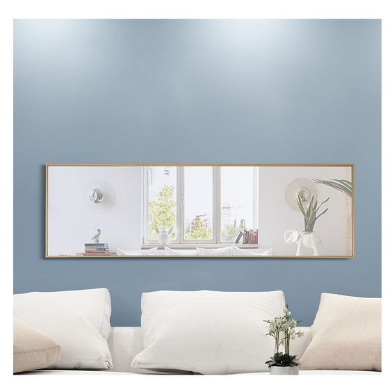 MR4082BR Monet 18" x 60" Metal Framed Rectangular Mirror in Brass