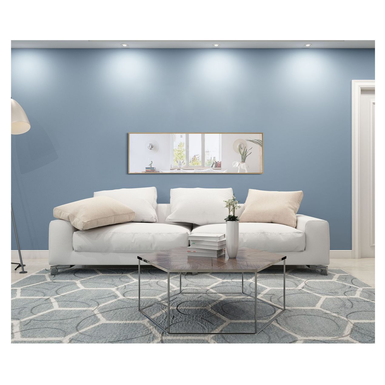 MR4082BR Monet 18" x 60" Metal Framed Rectangular Mirror in Brass
