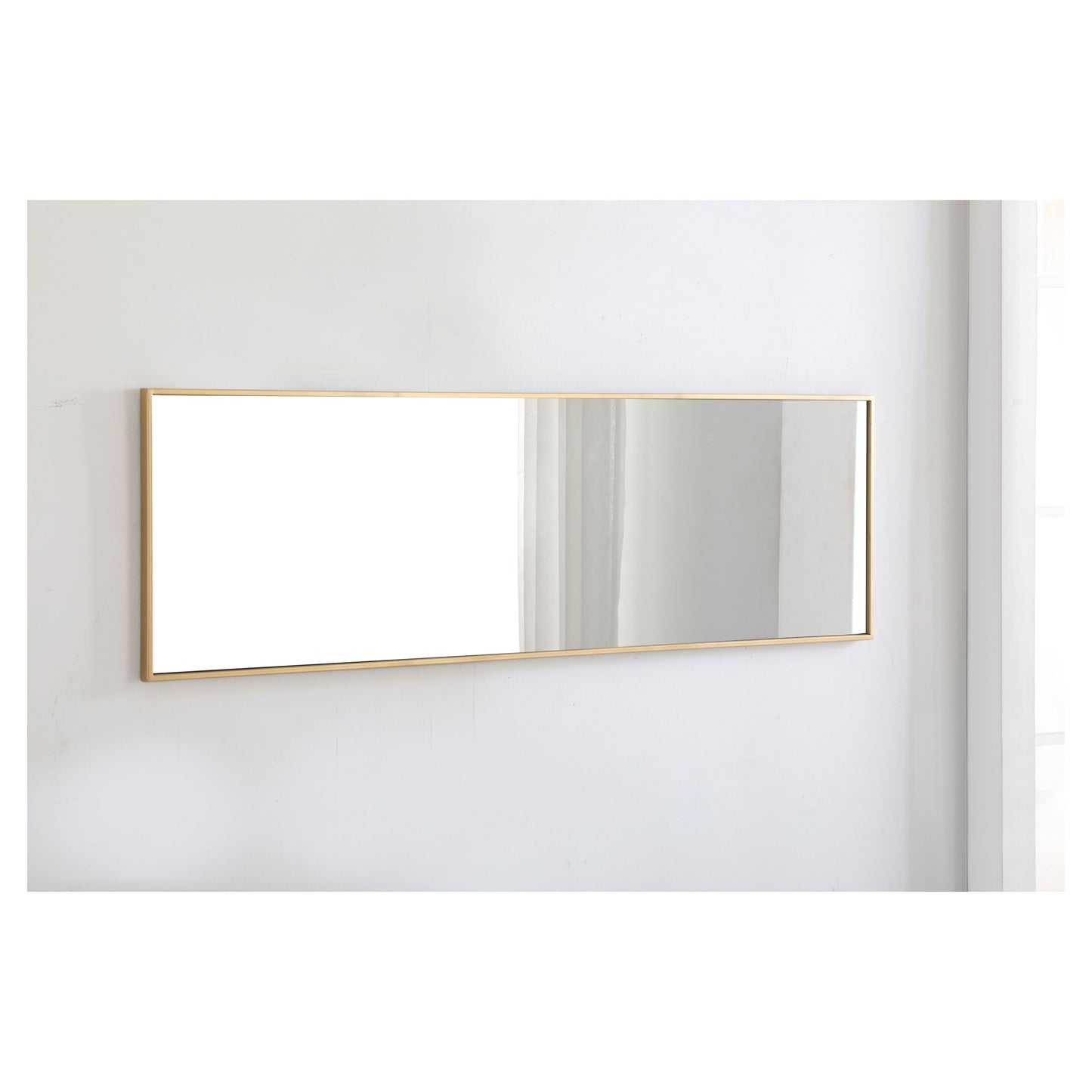MR4082BR Monet 18" x 60" Metal Framed Rectangular Mirror in Brass