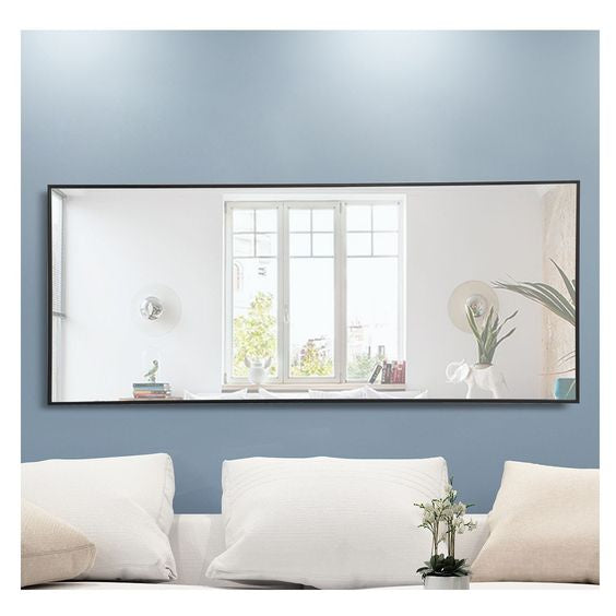 MR4084BK Monet 30" x 72" Metal Framed Rectangular Mirror in Black