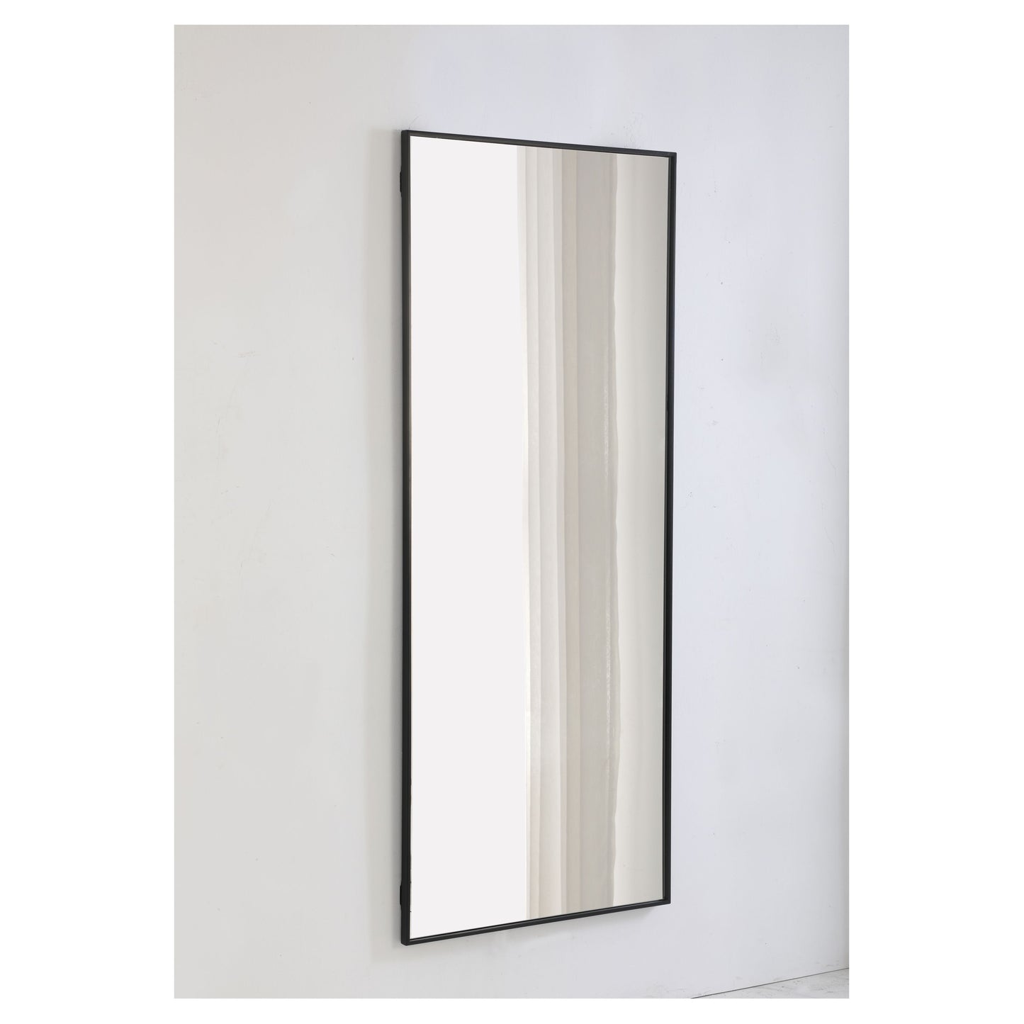 MR4084BK Monet 30" x 72" Metal Framed Rectangular Mirror in Black