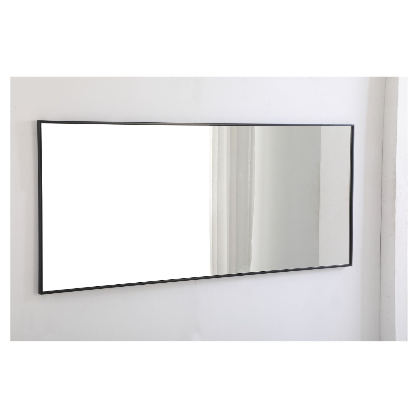 MR4084BK Monet 30" x 72" Metal Framed Rectangular Mirror in Black