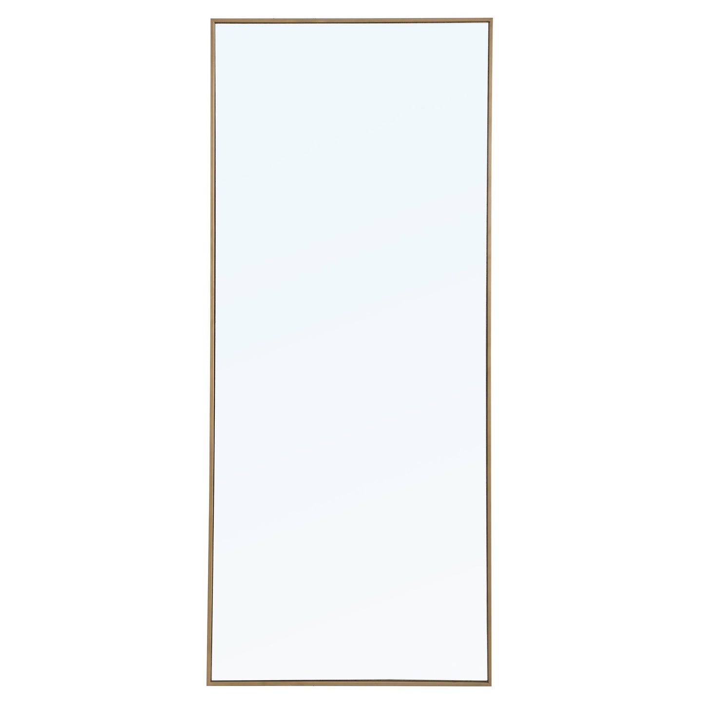 MR4085BR Monet 30" x 72" Metal Framed Rectangular Mirror in Brass