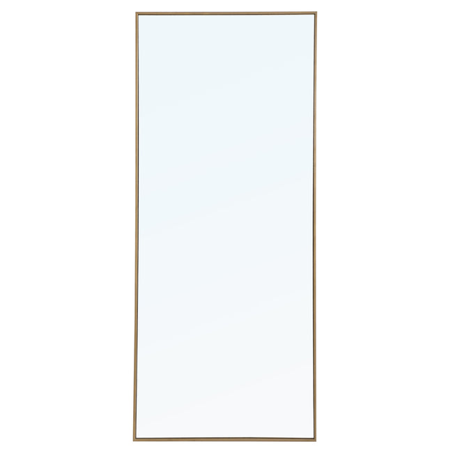 MR4085BR Monet 30" x 72" Metal Framed Rectangular Mirror in Brass