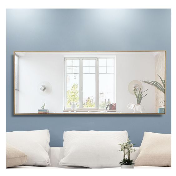 MR4085BR Monet 30" x 72" Metal Framed Rectangular Mirror in Brass