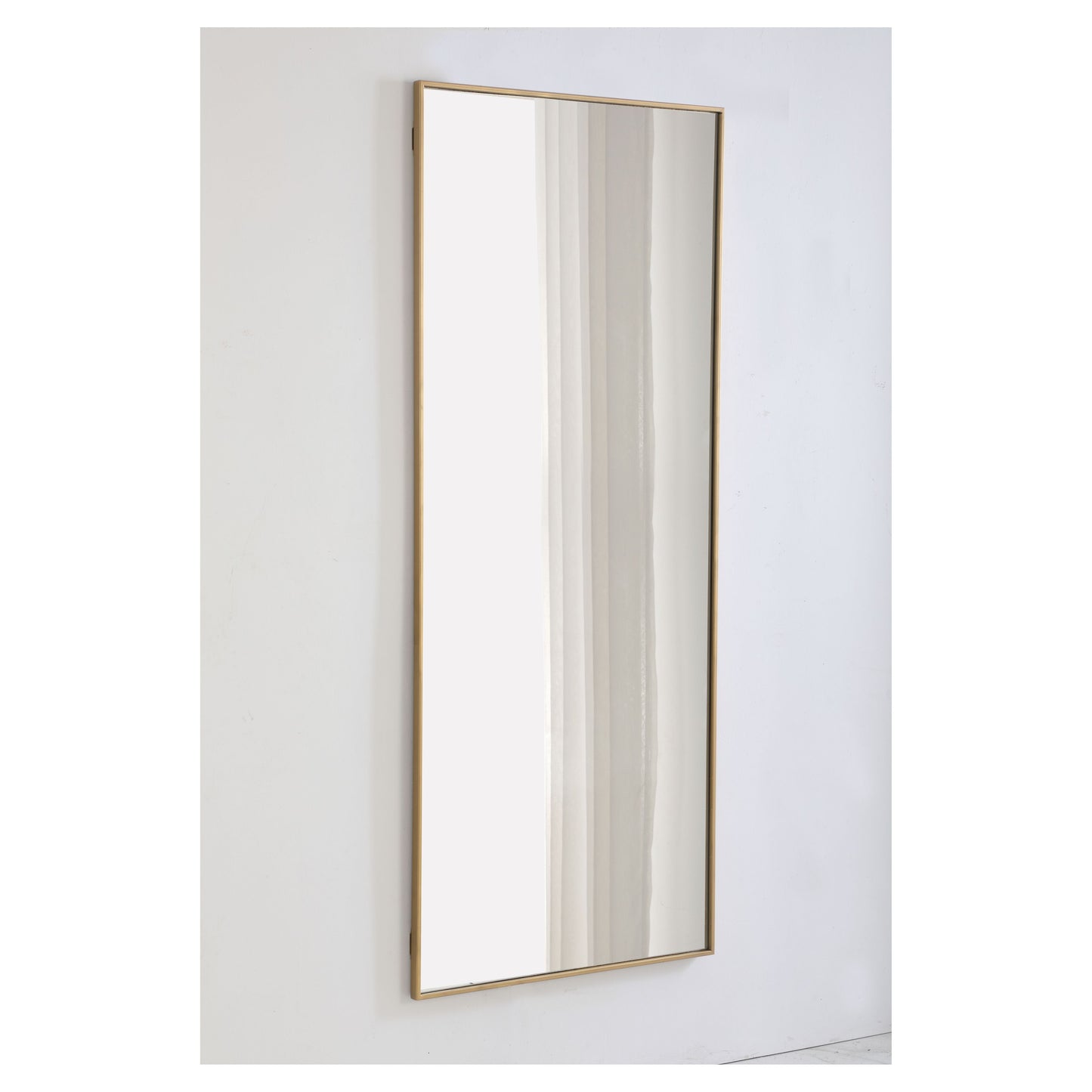 MR4085BR Monet 30" x 72" Metal Framed Rectangular Mirror in Brass