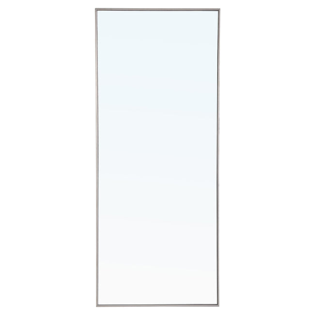 MR4086S Monet 30" x 72" Metal Framed Rectangular Mirror in Silver