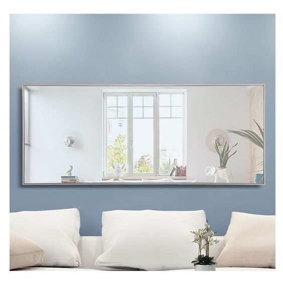 MR4086S Monet 30" x 72" Metal Framed Rectangular Mirror in Silver
