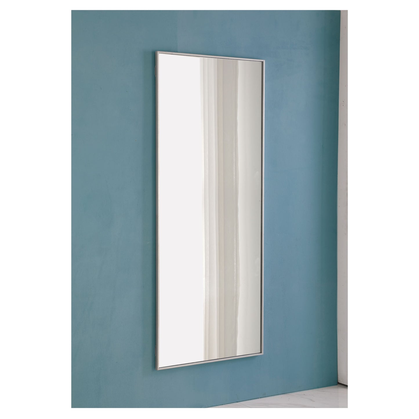 MR4086S Monet 30" x 72" Metal Framed Rectangular Mirror in Silver