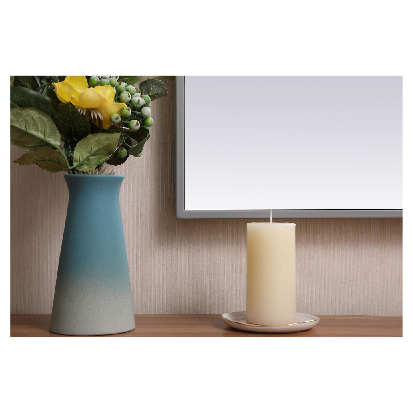 MR42736GR Monet 27" x 36" Metal Framed Rectangular Mirror in Grey