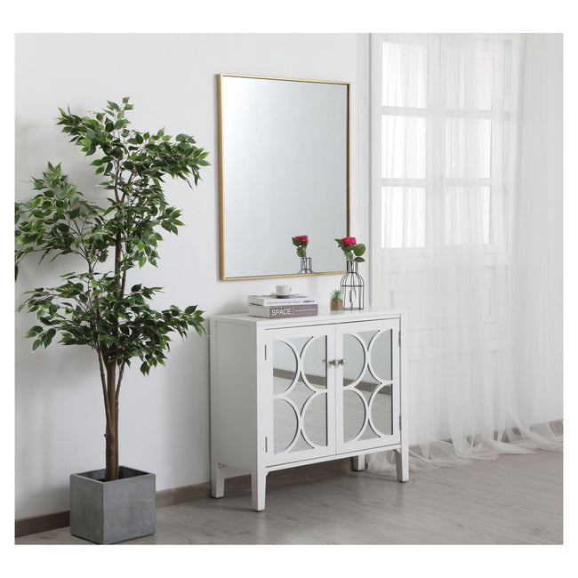 MR43036BR Monet 30" x 36" Metal Framed Rectangular Mirror in Brass