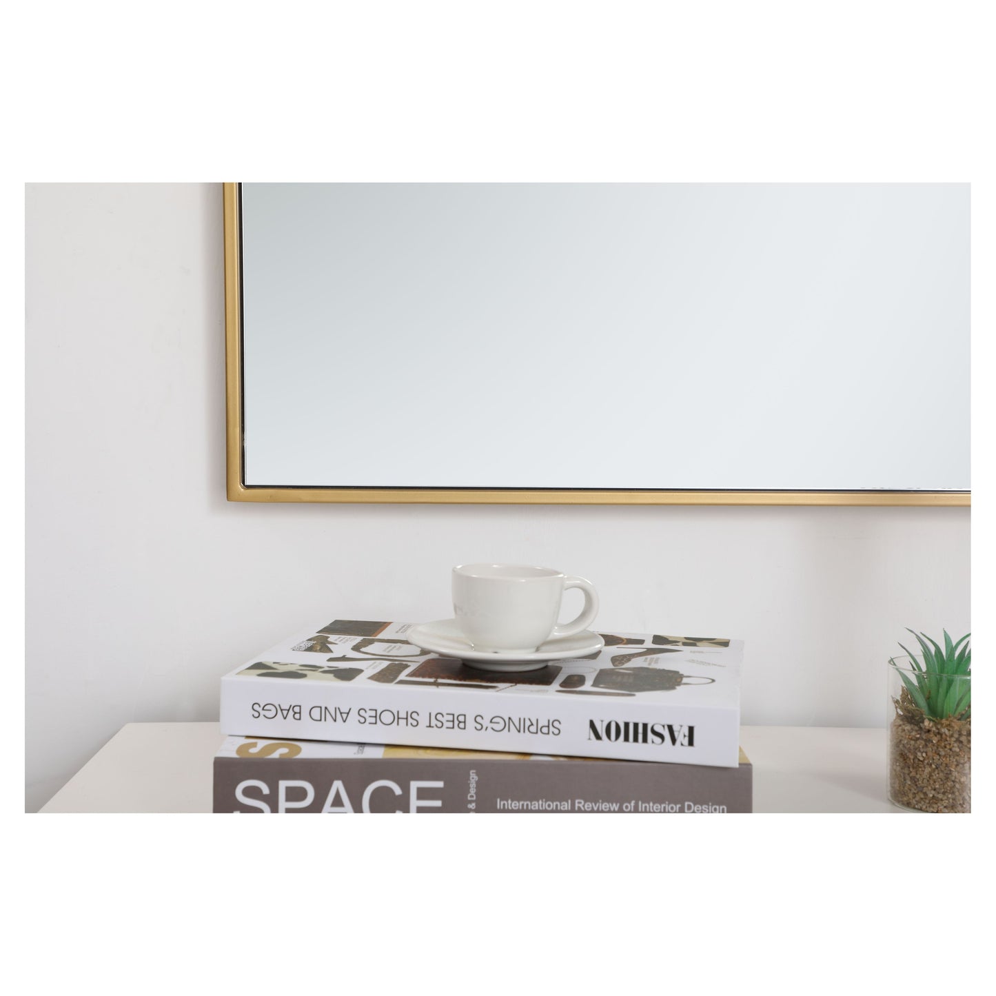 MR43036BR Monet 30" x 36" Metal Framed Rectangular Mirror in Brass