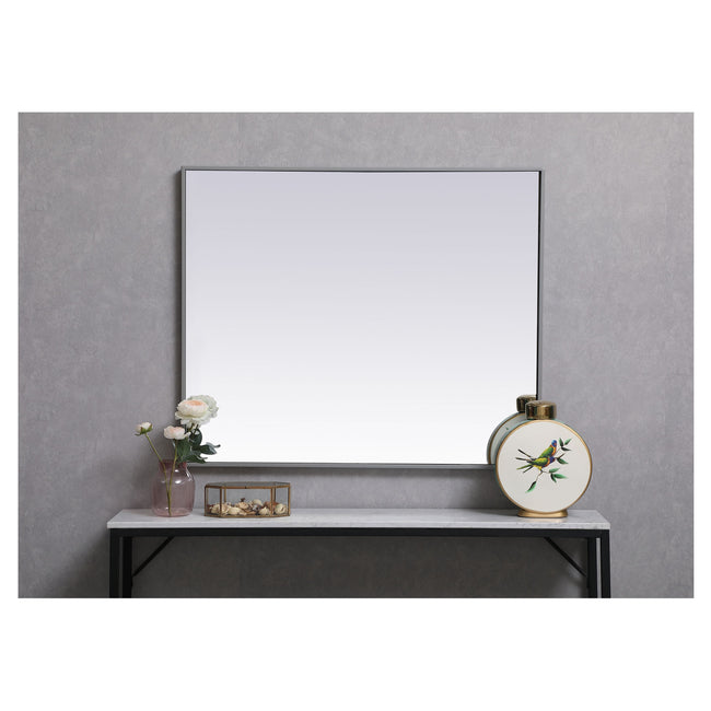 MR43036GR Monet 30" x 36" Metal Framed Rectangular Mirror in Grey