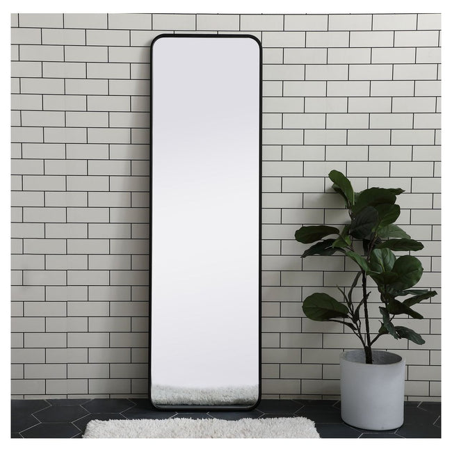 MR801860BK Evermore 18" x 60" Metal Framed Rectangular Mirror in Black