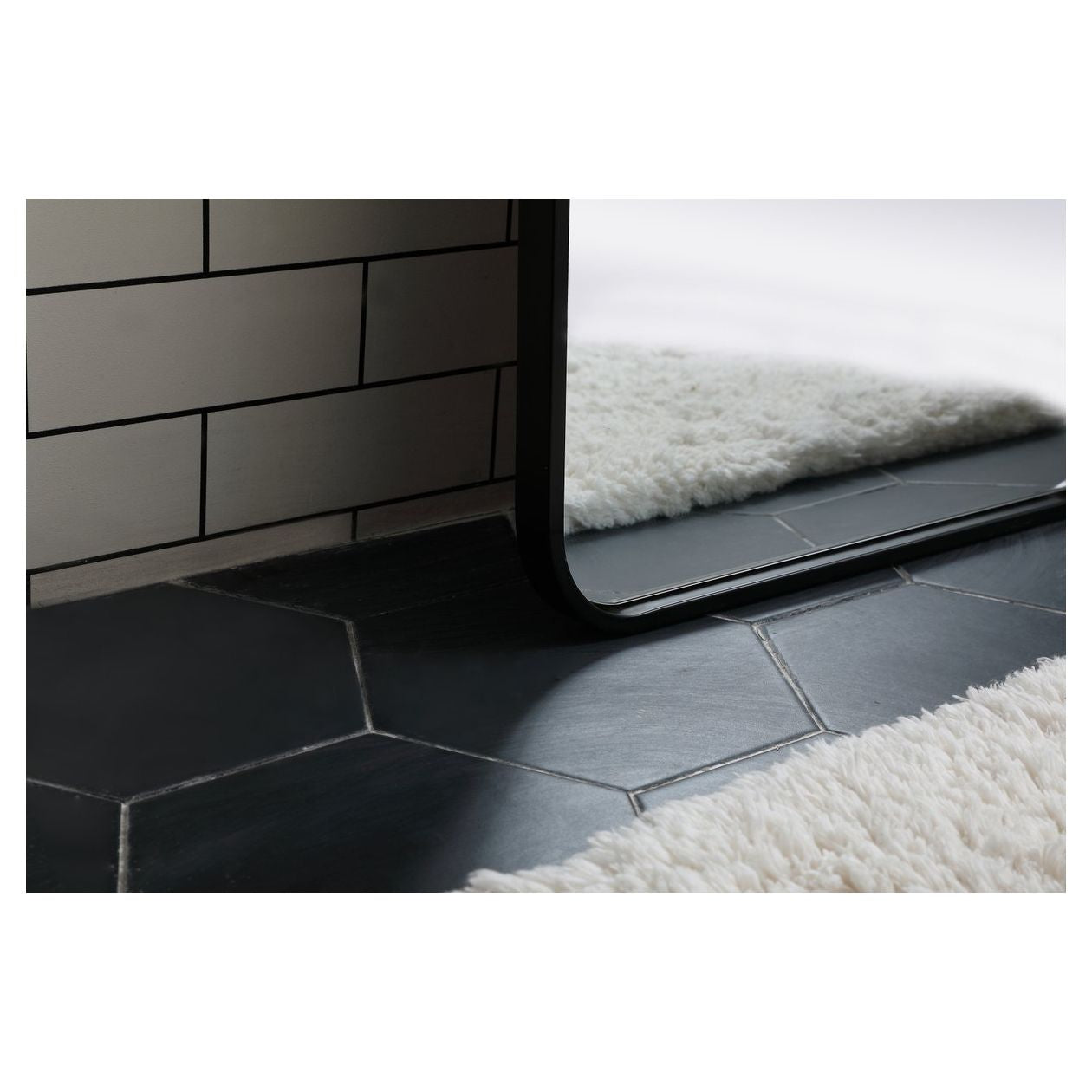 MR801860BK Evermore 18" x 60" Metal Framed Rectangular Mirror in Black