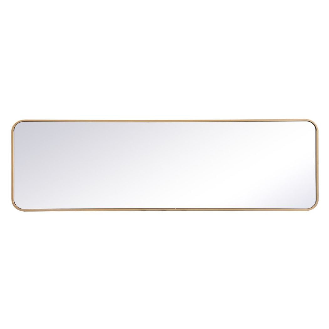 MR801860BR Evermore 18" x 60" Metal Framed Rectangular Mirror in Brass