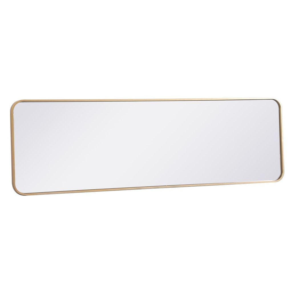 MR801860BR Evermore 18" x 60" Metal Framed Rectangular Mirror in Brass