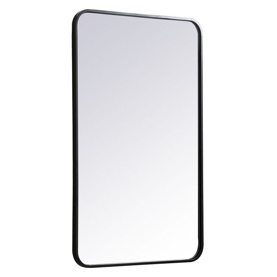 MR802236BK Evermore 22" x 36" Metal Framed Rectangular Mirror in Black