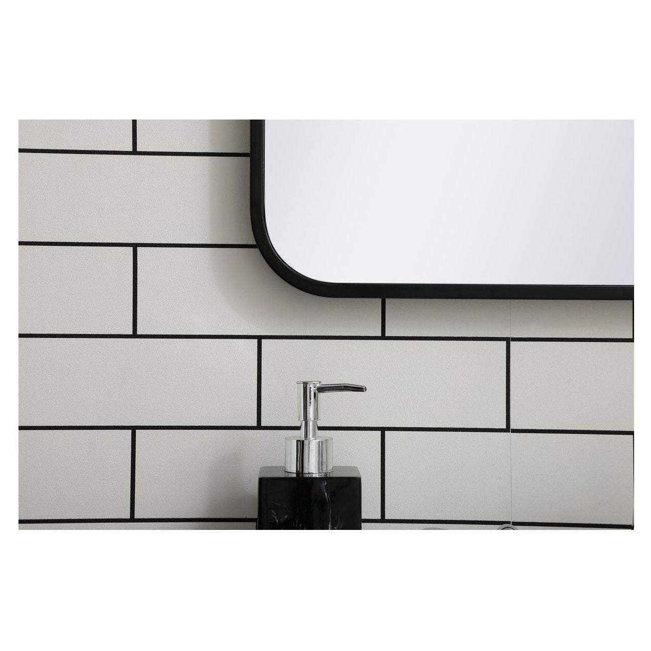 MR802236BK Evermore 22" x 36" Metal Framed Rectangular Mirror in Black