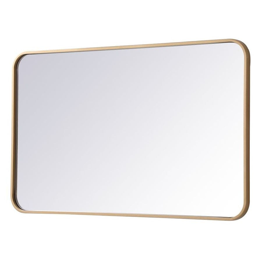 MR802236BR Evermore 22" x 36" Metal Framed Rectangular Mirror in Brass