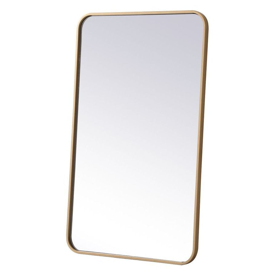 MR802236BR Evermore 22" x 36" Metal Framed Rectangular Mirror in Brass